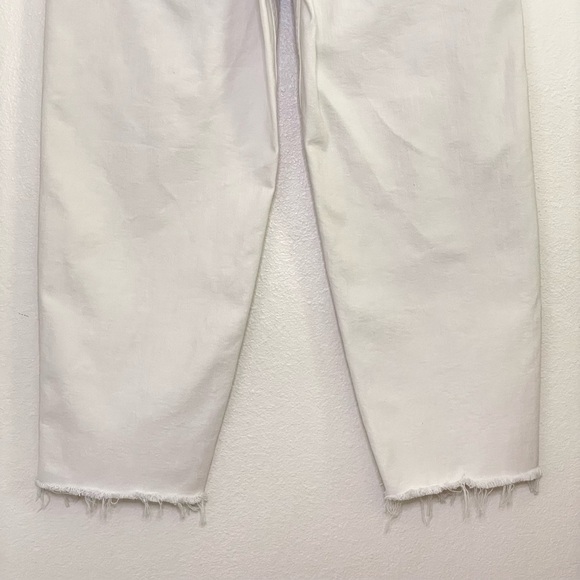 Mother Patch Pocket Private Ankle Fray Crop Jean Cream Puffs Off White 30 - Picture 11 of 16